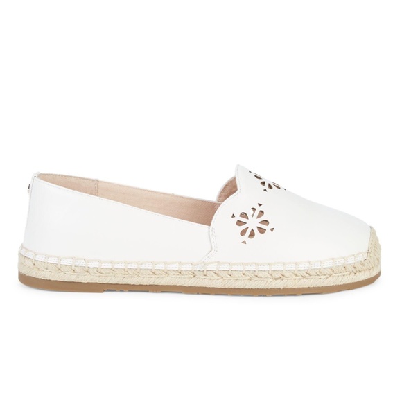 Kate Spade White Leather Gillian Espadrille Flats Slip On Shoes - Picture 2 of 12